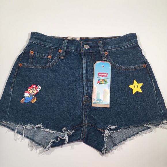 Levi’s 501 Super Mario Bros high rise cutoff short size 25 - Picture 2 of 15